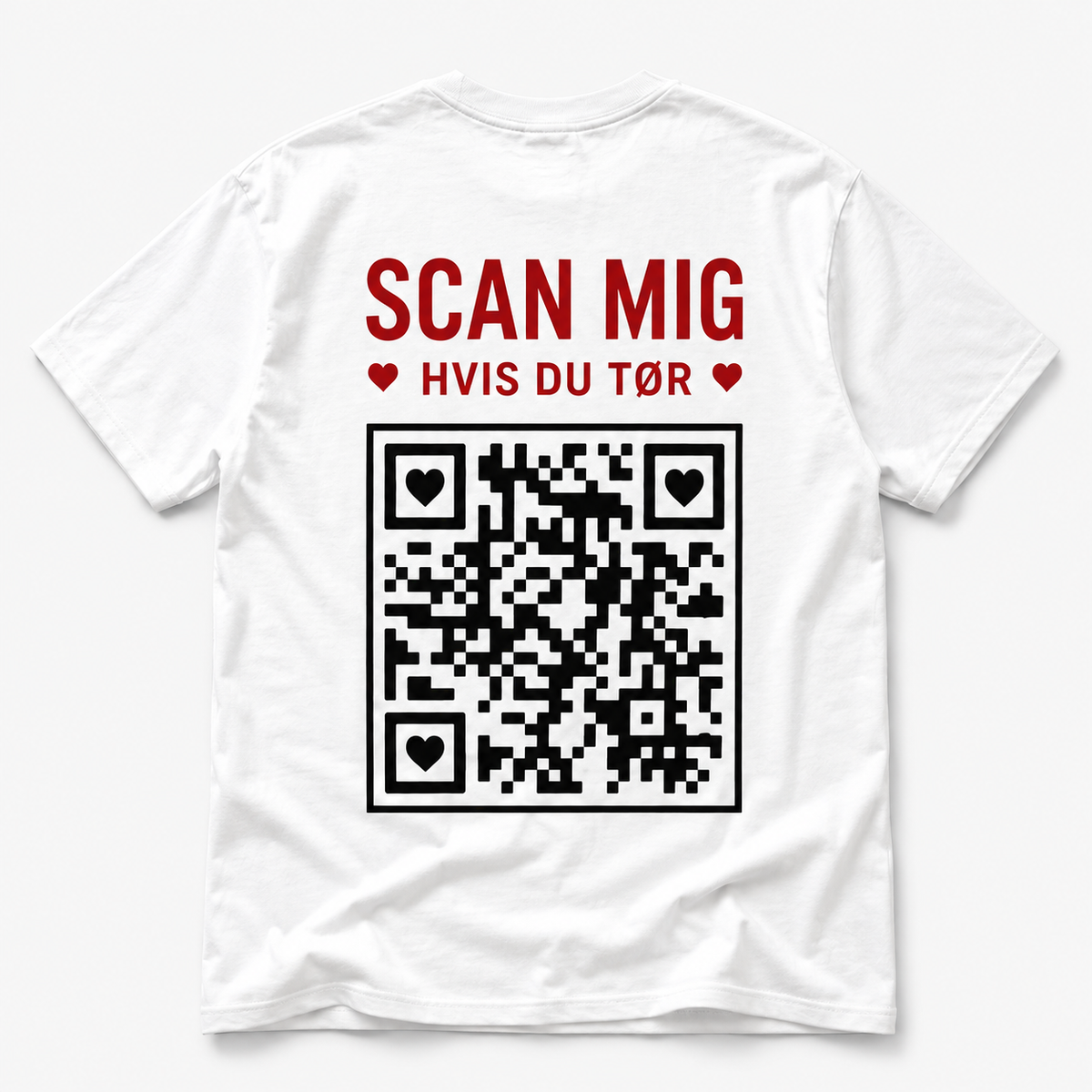 Scan mig, hvis du tør – T-shirt med QR-kode