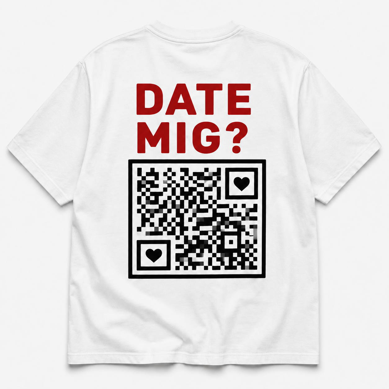Vil du date mig? – T-shirt med QR-kode