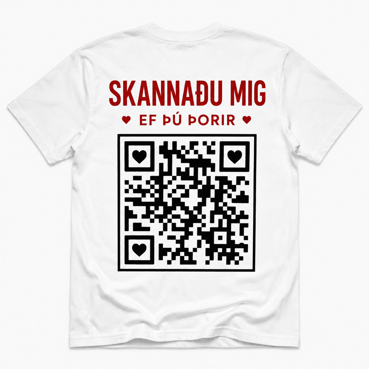 Skannaðu mig ef þú þorir – Stuttermabolur með QR-kóða
