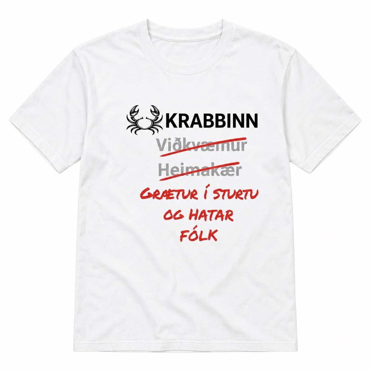 Krabbinn stjörnuspárbolur – Grætur í sturtunni og hatar fólk