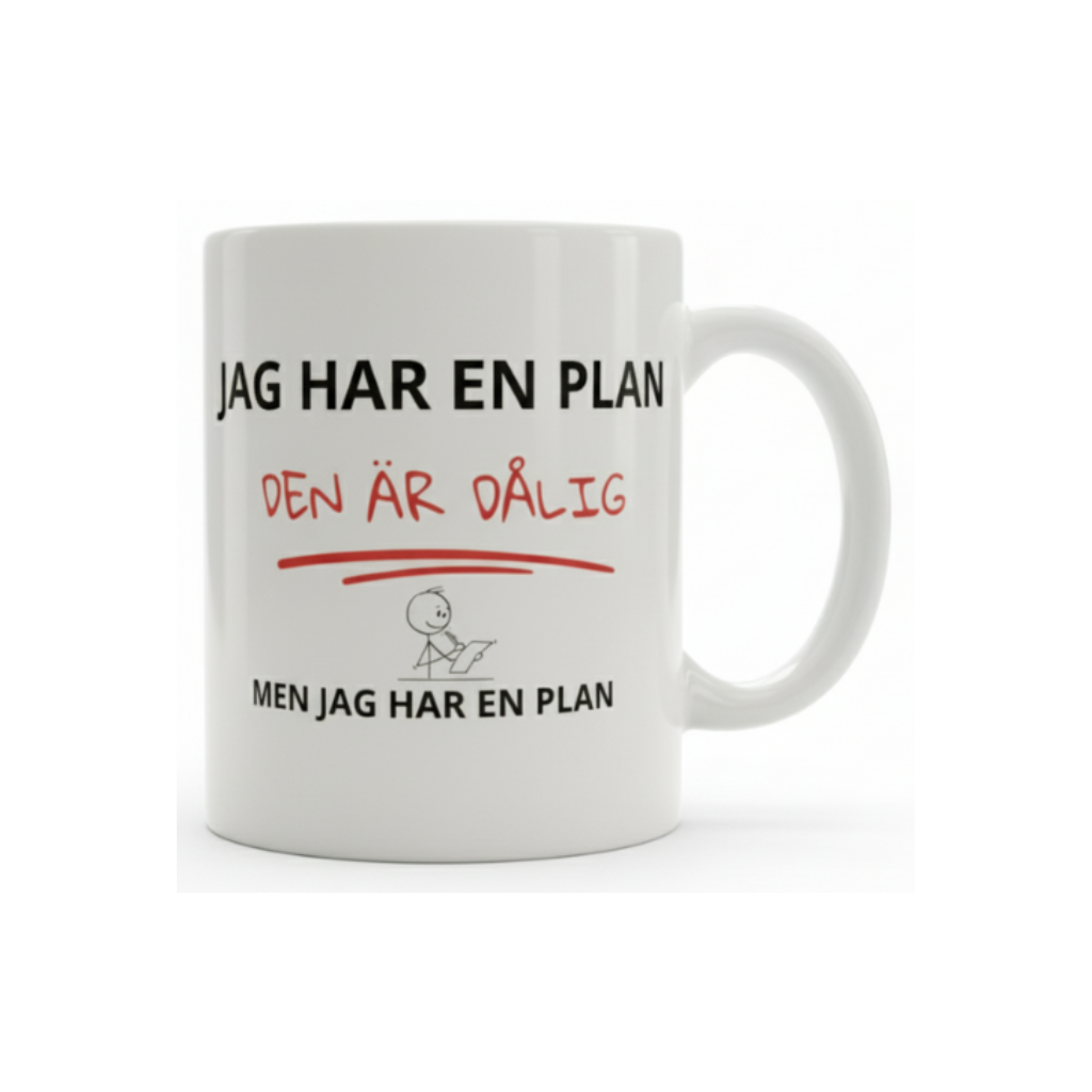 Jag har en plan – Den är dålig men jag har en plan mugg