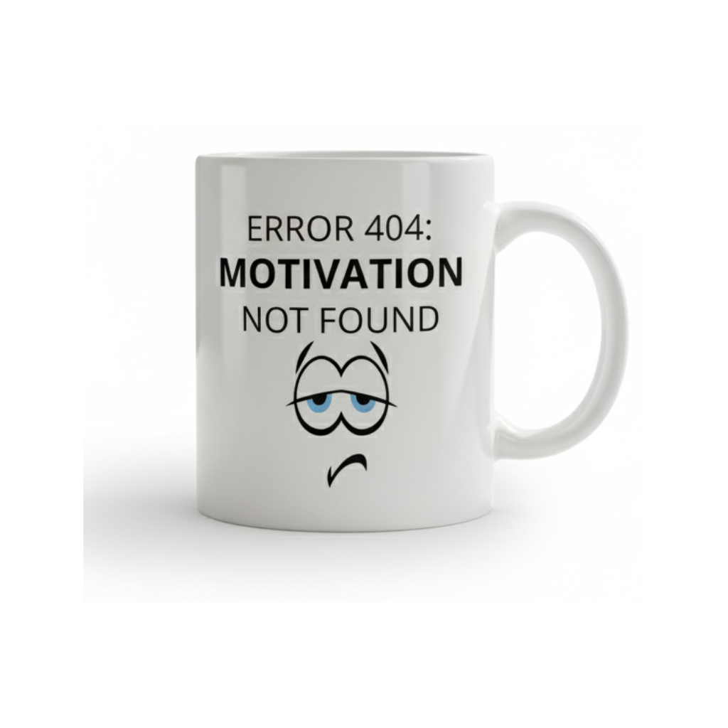 Error 404 – Motivation not found mugg