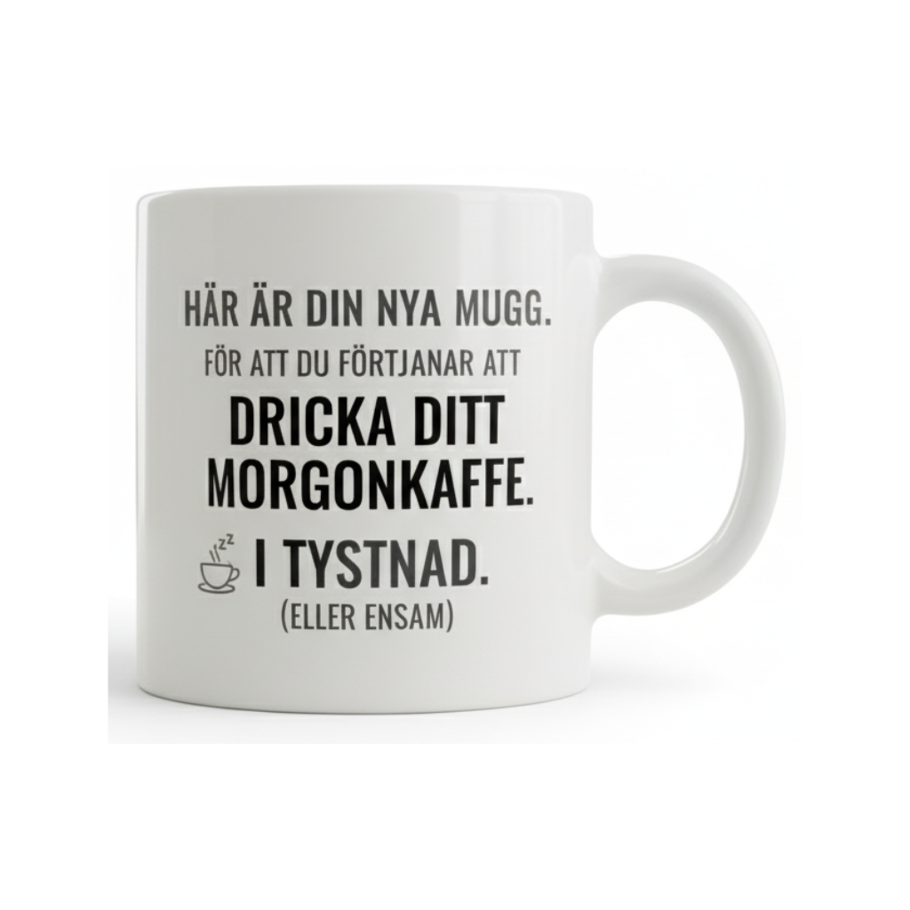 Drick ditt morgonkaffe i tystnad – Rolig mugg