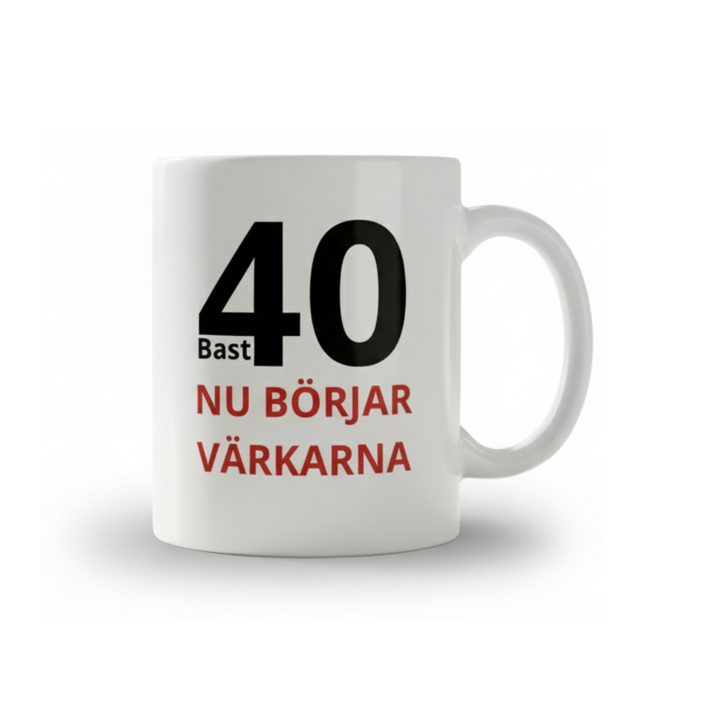 40 bast – Nu börjar värkarna mugg