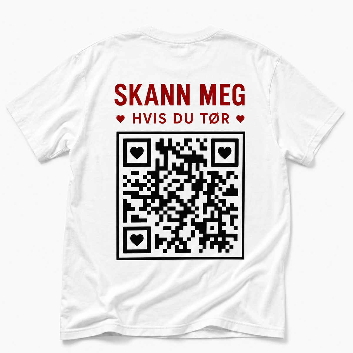 Skann meg hvis du tør – T-skjorte med QR-kode