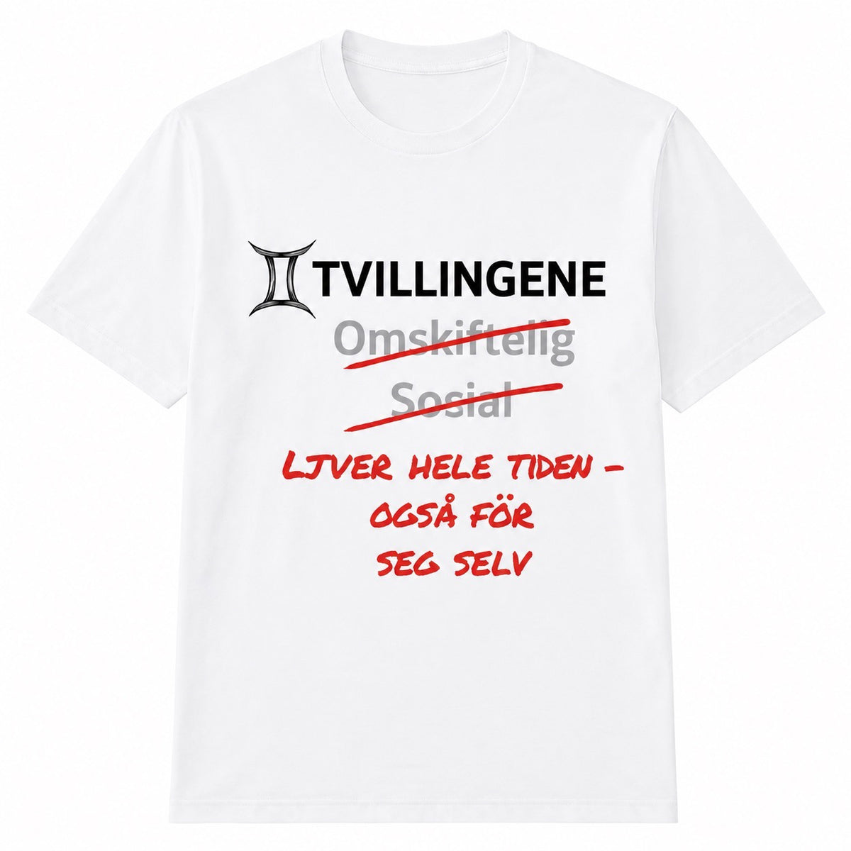 Tvillingene horoskop t-skjorte – Lyver hele tiden
