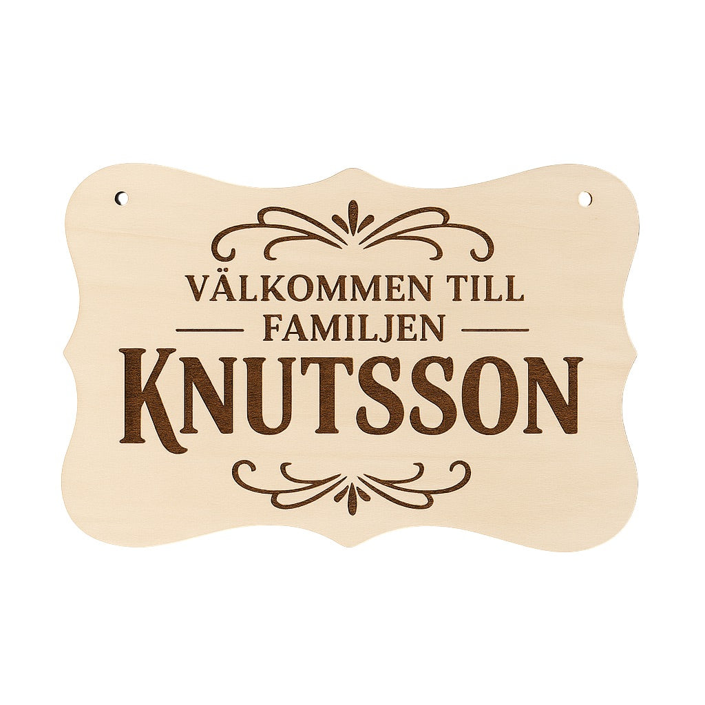 Träskylt / Dörrskylt / Välkomstskylt