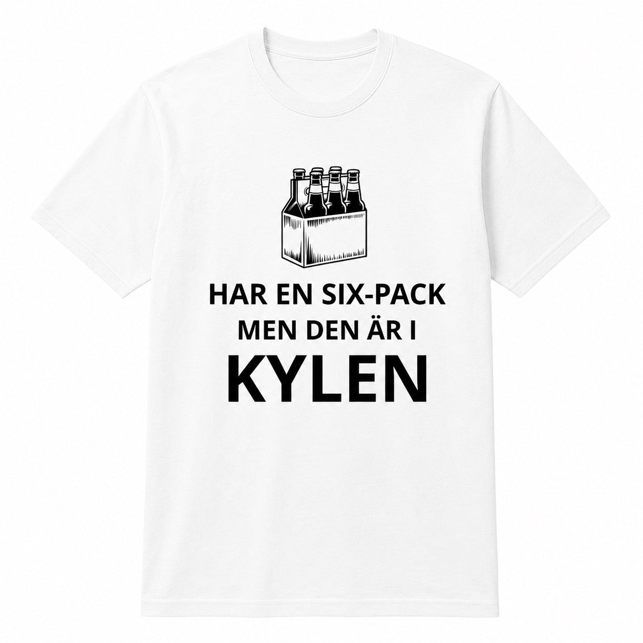 Six-pack t-shirt – Har en six-pack men den är i kylen