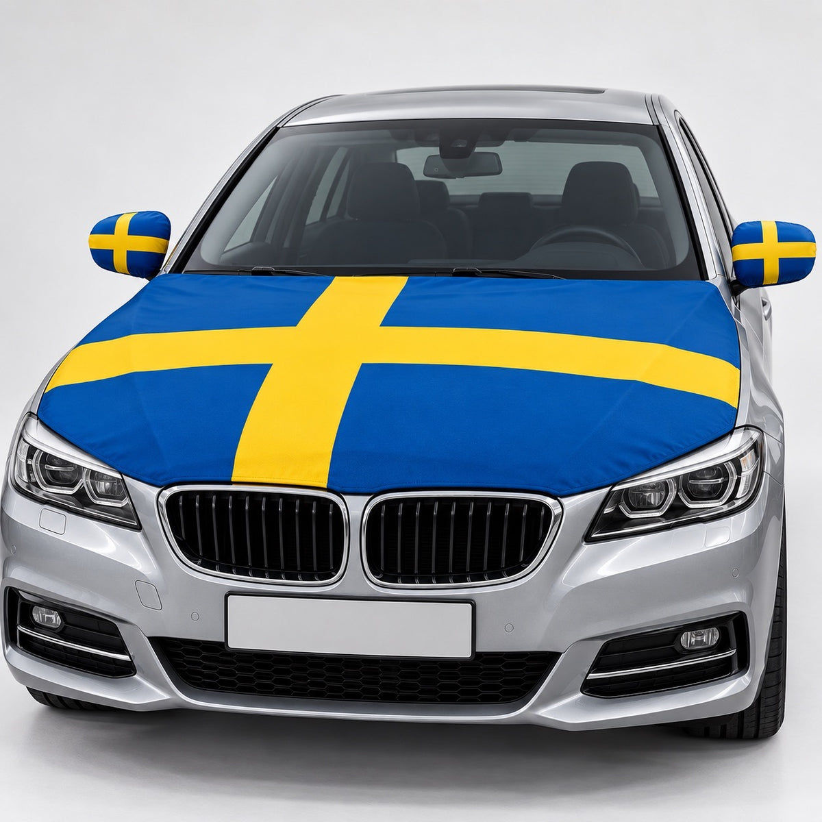 Bilflaggset till studenten – motorhuv & sidospeglar