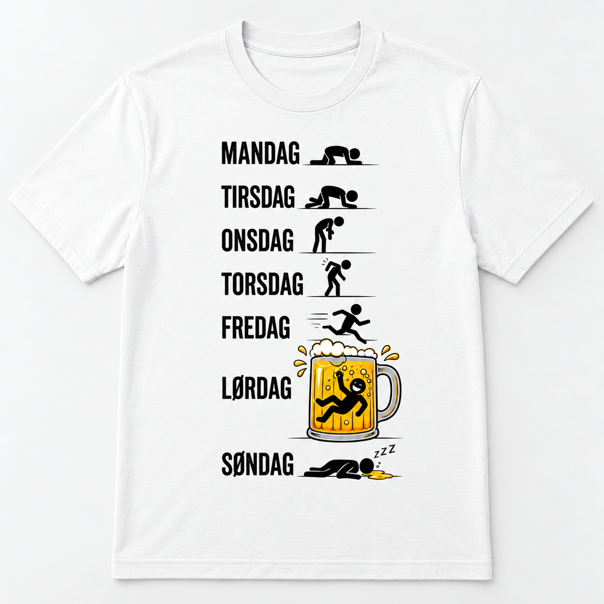 Ugen kort fortalt – Sjov øl-t-shirt