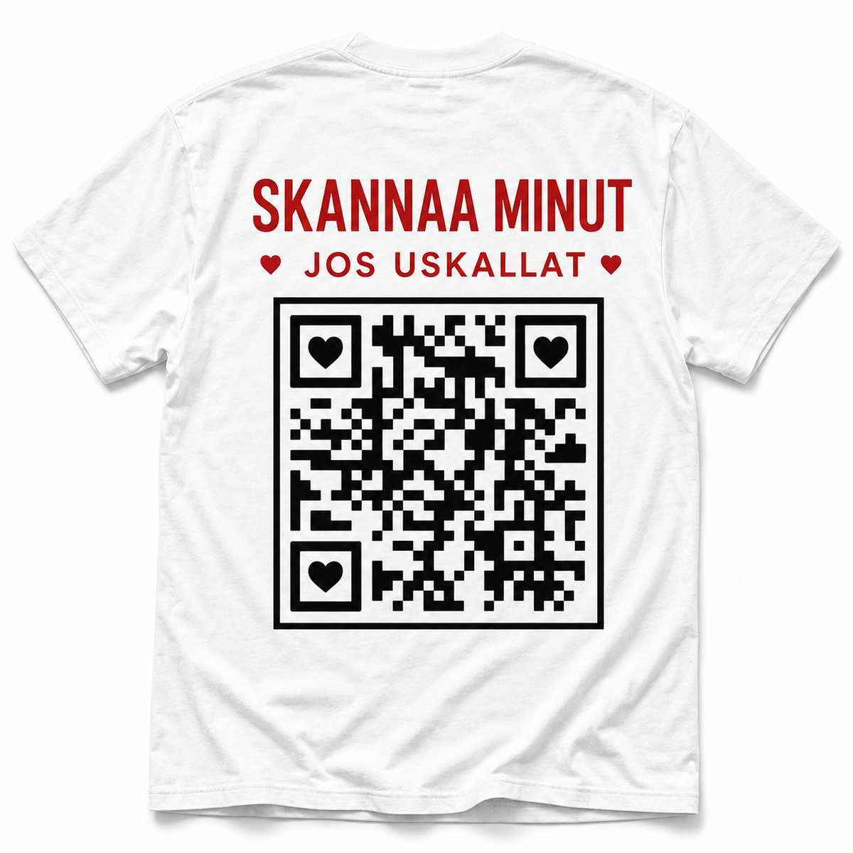 Skannaa minut, jos uskallat – T-paita QR-koodilla