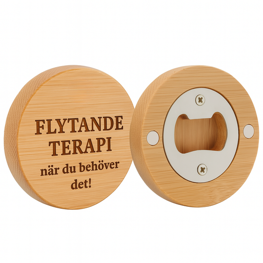 Flasköppnare / Kapsylöppnare - Trä - Rund