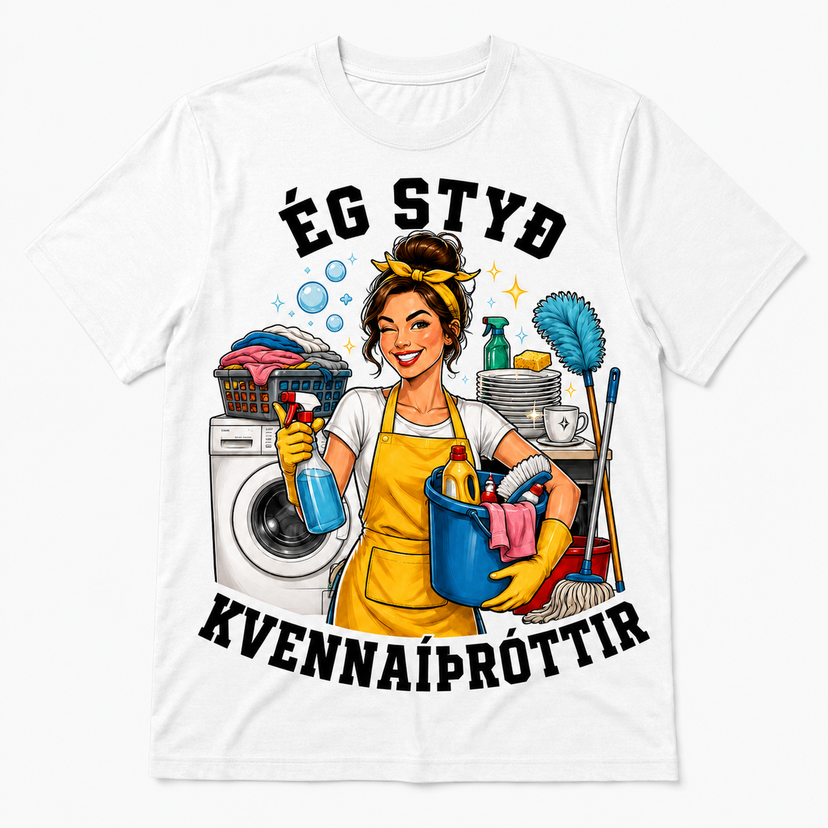 Ég styð kvennaíþróttir – Skemmtilegur stuttermabolur