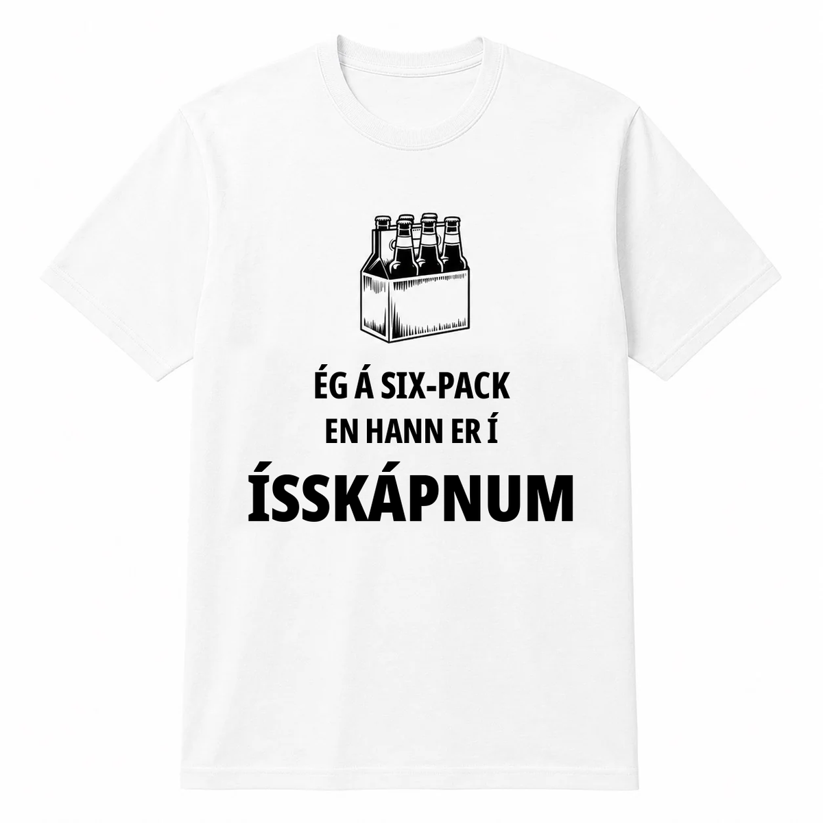 Six-pack bolur – Ég á six-pack, en hann er í ísskápnum
