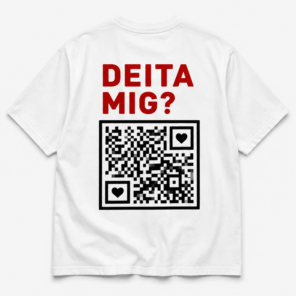 Viltu fara á stefnumót með mér? – Stuttermabolur með QR-kóða