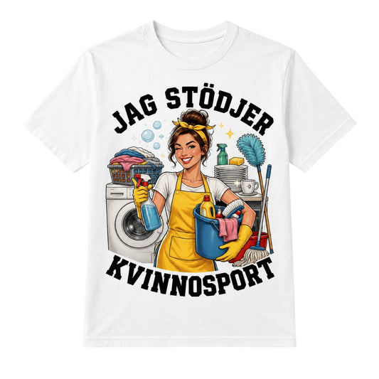 Jag stödjer kvinnosport – Rolig t-shirt