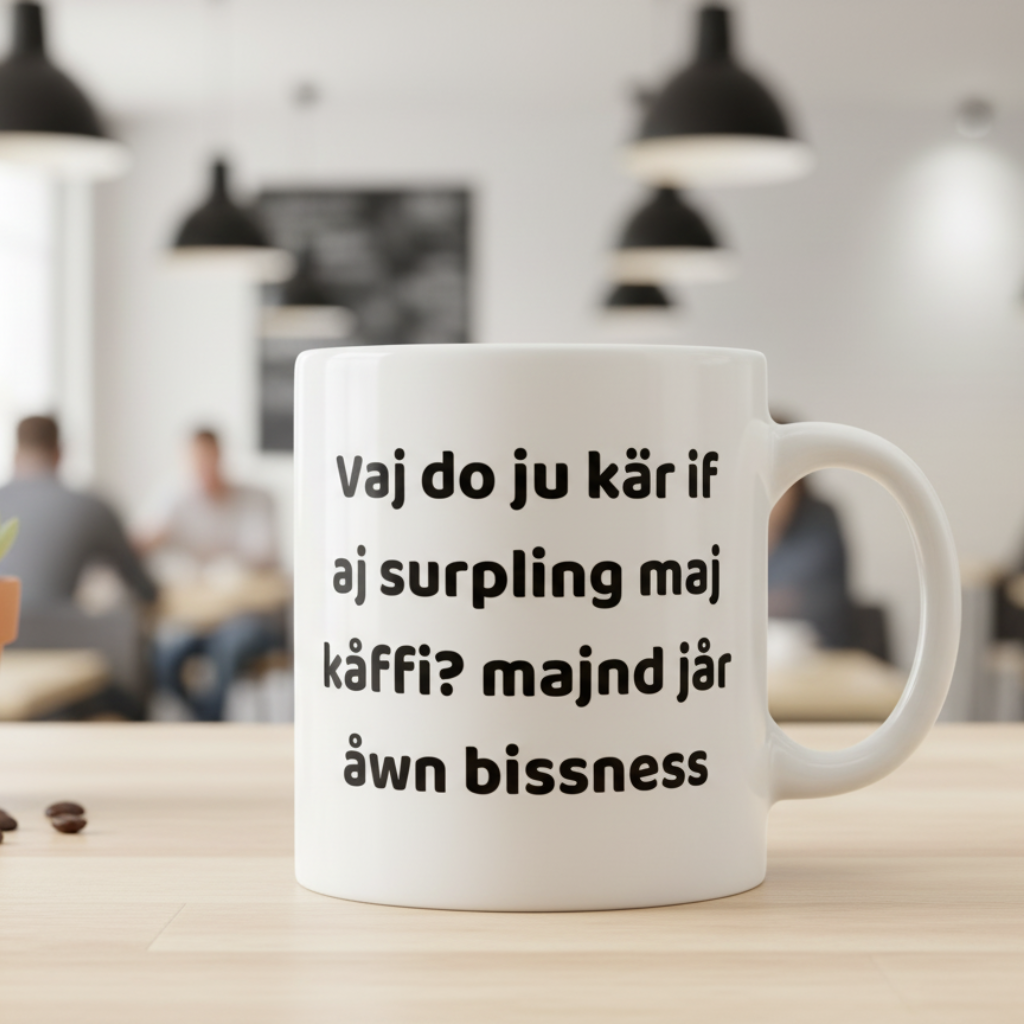 Mugg med tryck - Svengelska Edition (45 designer)