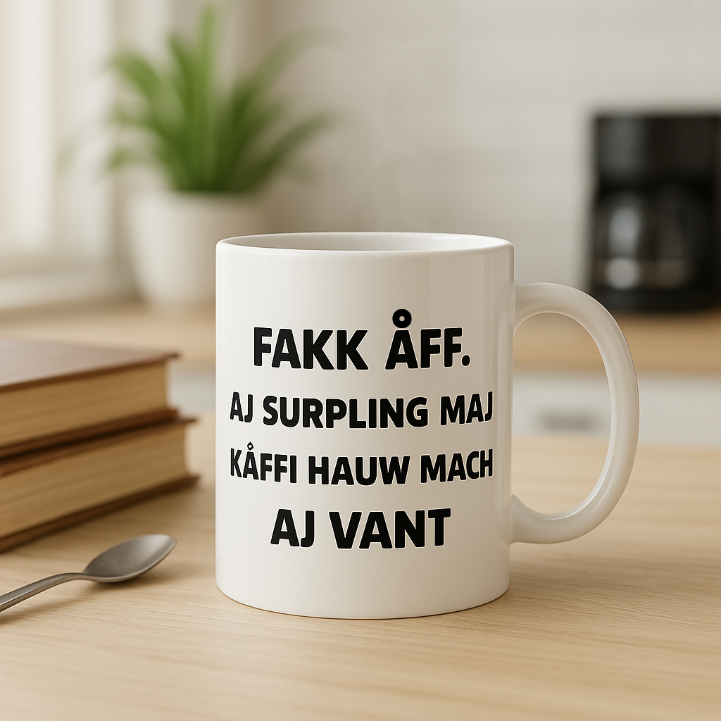 Mugg med tryck - Svengelska Edition (45 designer)