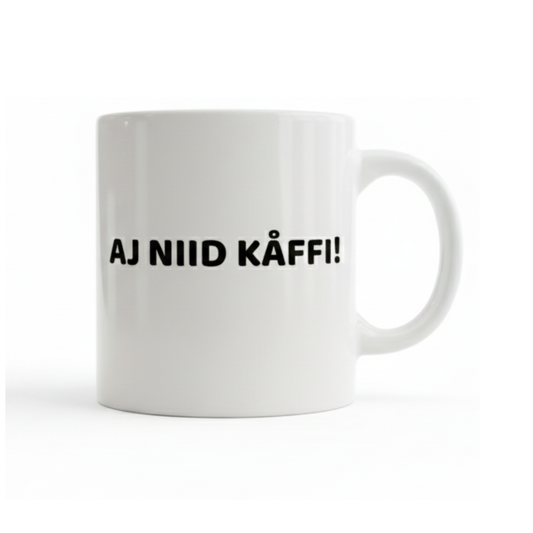 Svengelska mugg – Aj niid kåffi!
