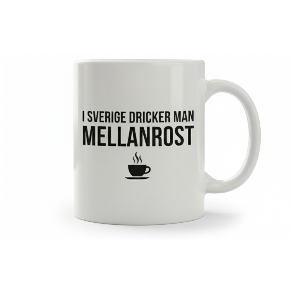 I Sverige dricker man mellanrost – Rolig kaffemugg
