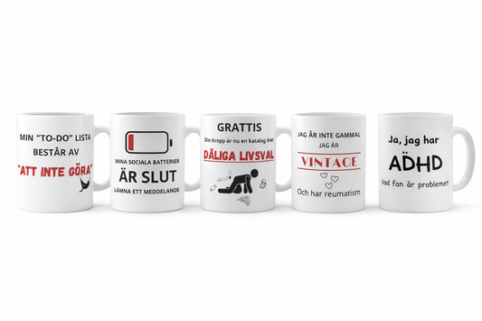 Mugg med tryck (32 designer)