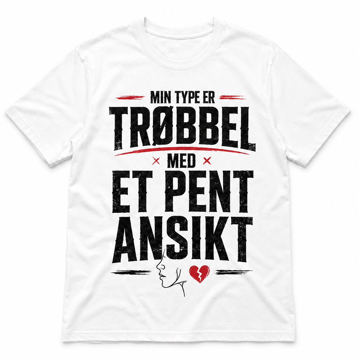 Min type er trøbbel med et pent ansikt – Morsom t-skjorte