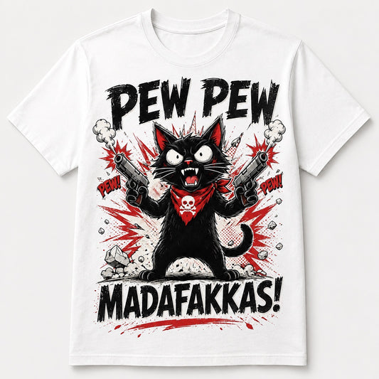 Pew Pew Madafakkas – Sjov katte-t-shirt