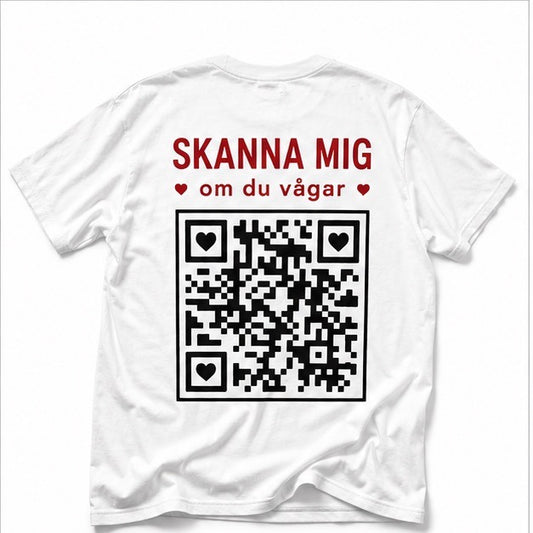 Scan mig, hvis du tør – T-shirt med QR-kode