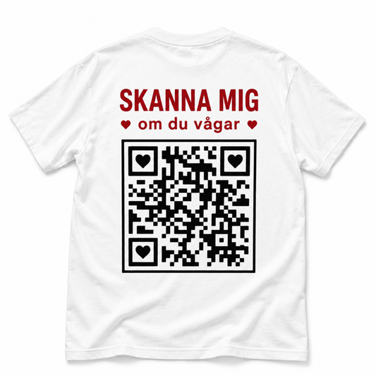 Skanna mig om du vågar – T-shirt med QR-kod