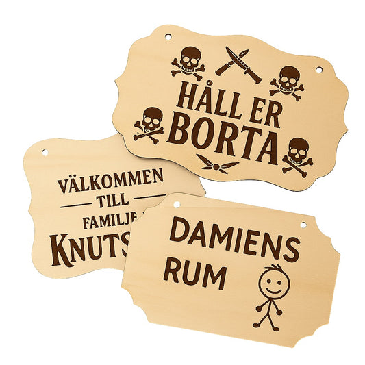 Träskylt / Dörrskylt / Välkomstskylt
