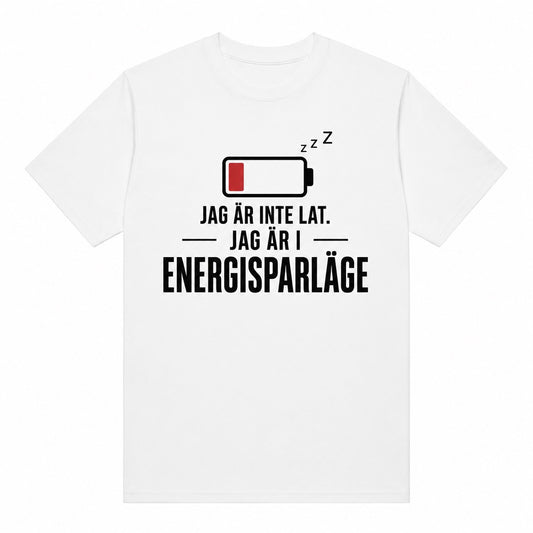 Energisparläge t-shirt – Jag är inte lat