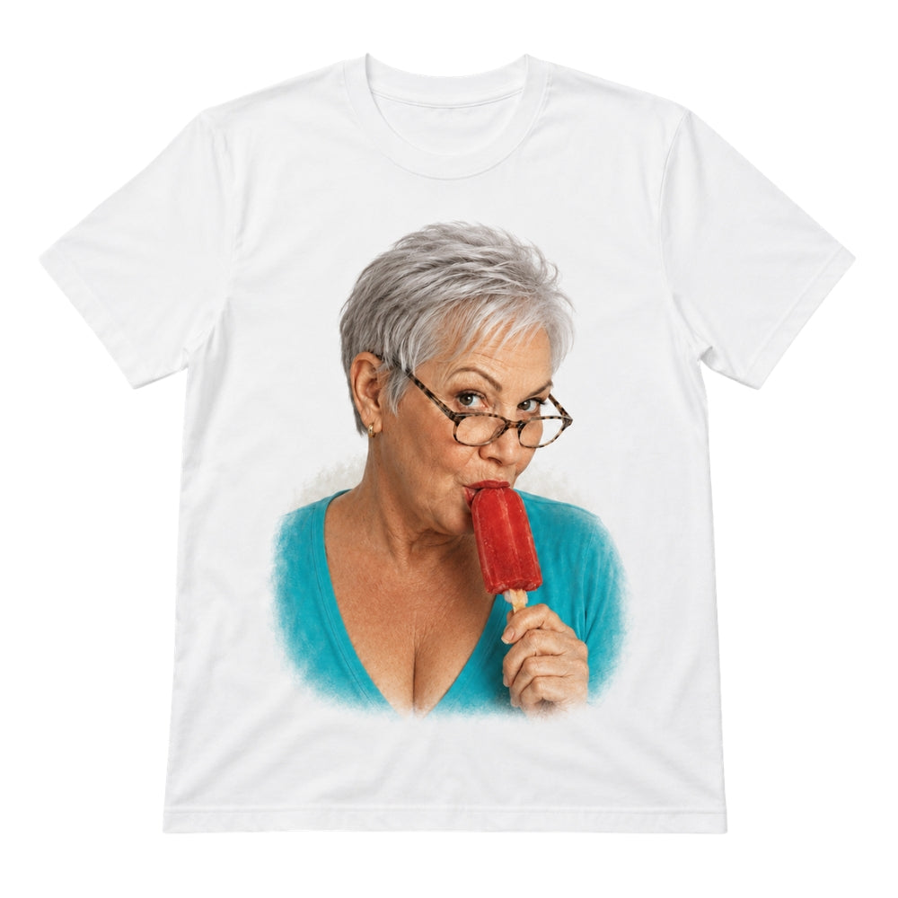 Ältere Dame mit Eis – Lustiges T-Shirt