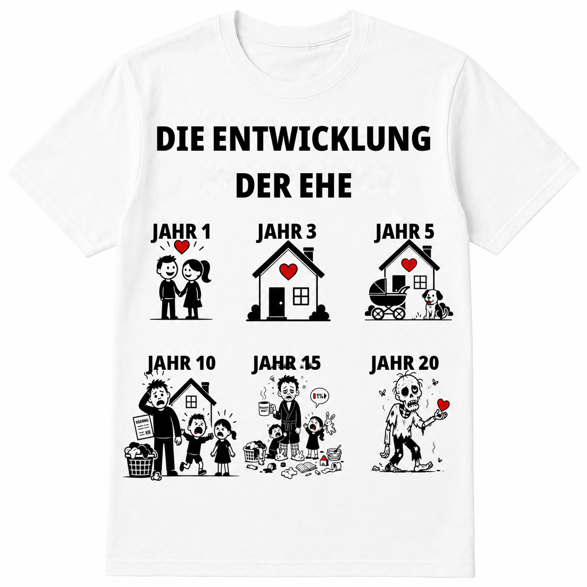 Die Entwicklung der Ehe – Lustiges T-Shirt